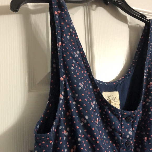 Vintage Levi’s 100% Cotton Button Front Mini Tank Dress in Navy and Pink Petal - Picture 6 of 13